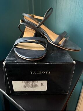 Talbots Navy Strappy Low-Heel Sandals